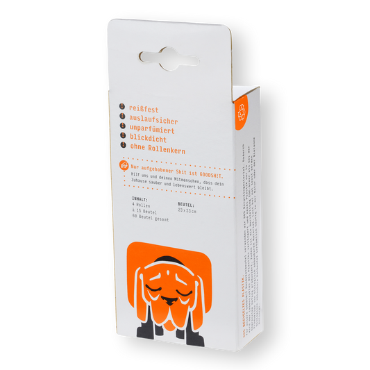 GOODSH!T dog waste bags, 8-pack box, 80% recycled material
