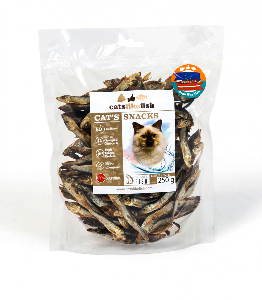 Complementary feed from whole fish for cats – Sprats