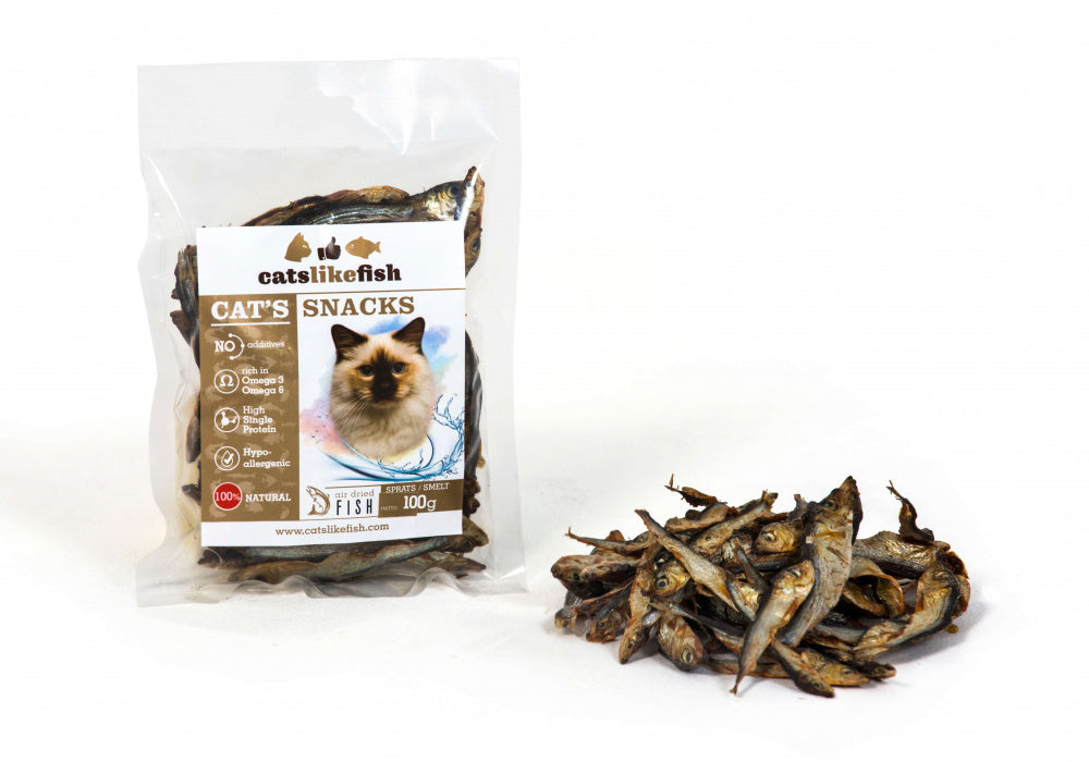Complementary feed from whole fish for cats – Sprats